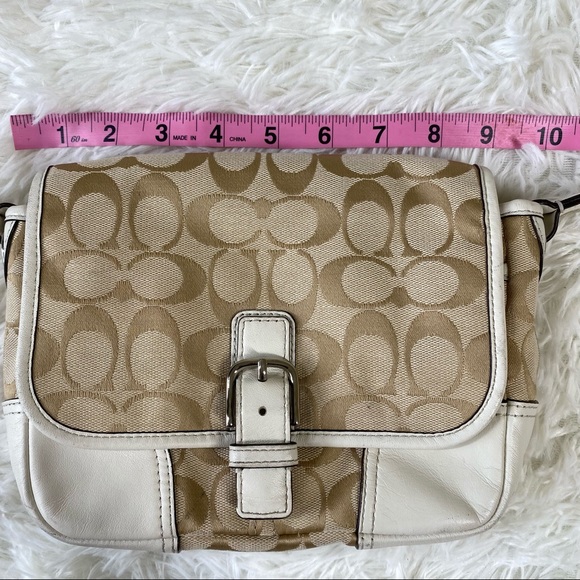 Coach Signature Hadley Field Crossbody Bag White - Picture 13 of 14